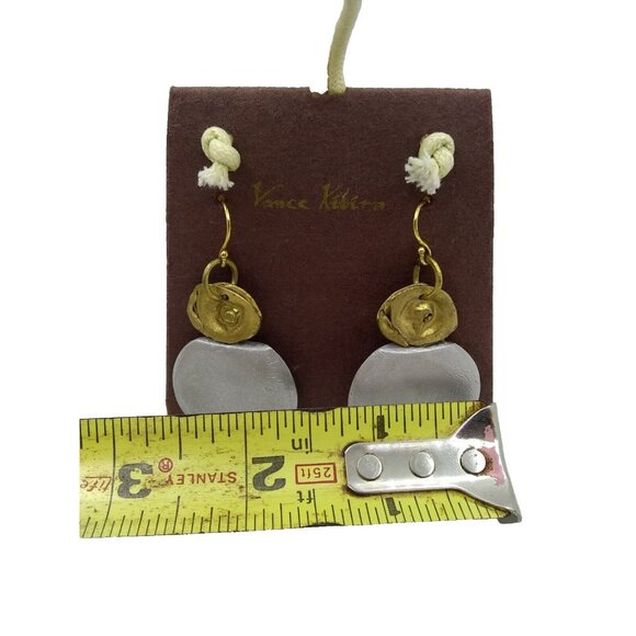 Vance Kitira Jewelry Dangling Earrings silver Metal Amulet Natural gold Floral - Picture 6 of 12